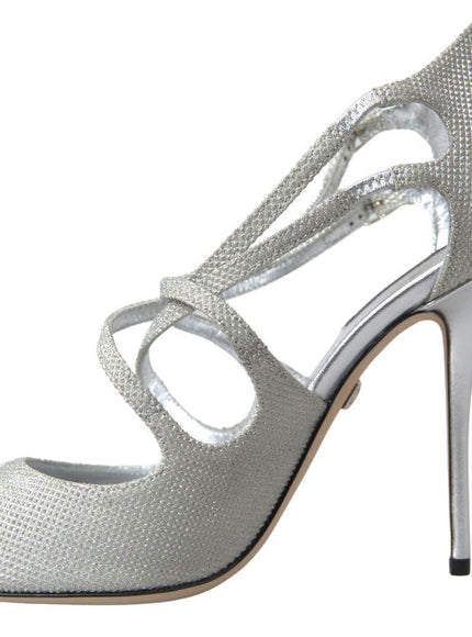 Dolce & Gabbana Silver Shimmers Sandals Heel Pumps Shoes