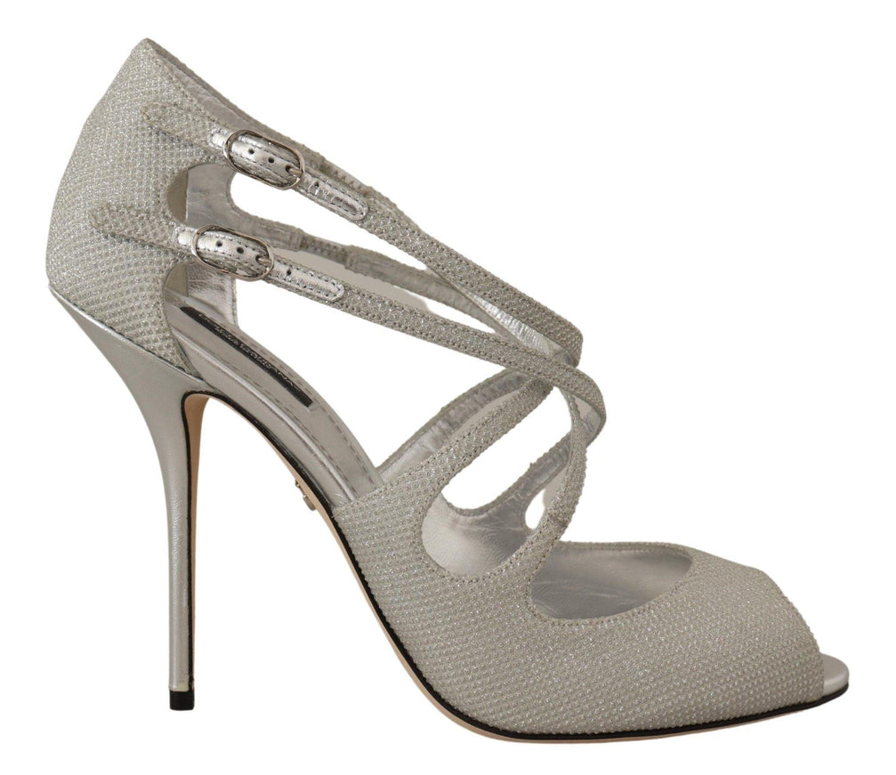 Dolce & Gabbana Silver Shimmers Sandals Pumps Shoes - Ellie Belle