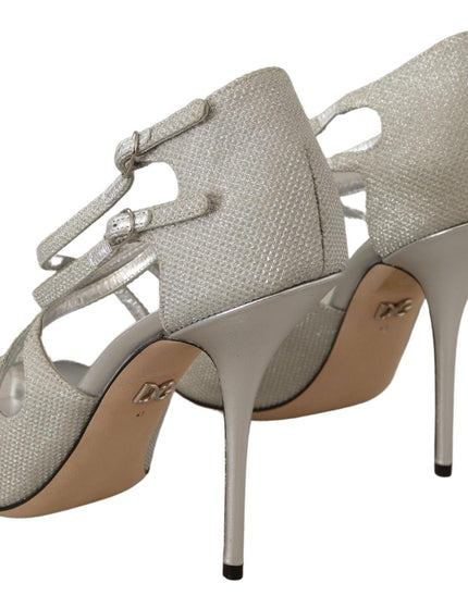Dolce & Gabbana Silver Shimmers Sandals Pumps Shoes - Ellie Belle
