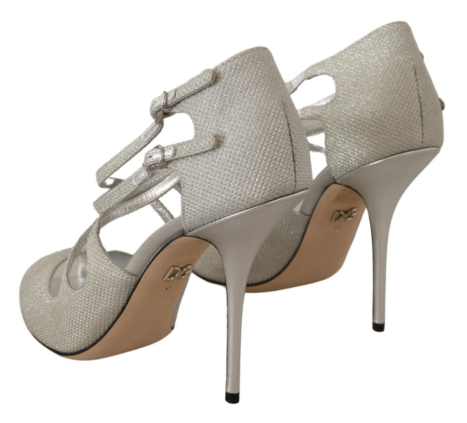 Dolce & Gabbana Silver Shimmers Sandals Pumps Shoes - Ellie Belle