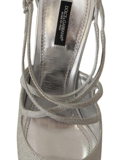 Dolce & Gabbana Silver Shimmers Sandals Pumps Shoes - Ellie Belle
