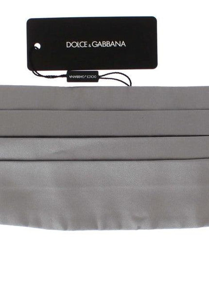 Dolce & Gabbana Silver Wide Belt Silk Cummerbund - Ellie Belle