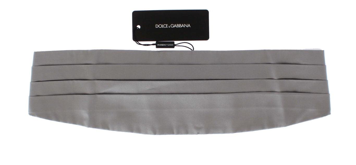 Dolce & Gabbana Silver Wide Belt Silk Cummerbund - Ellie Belle