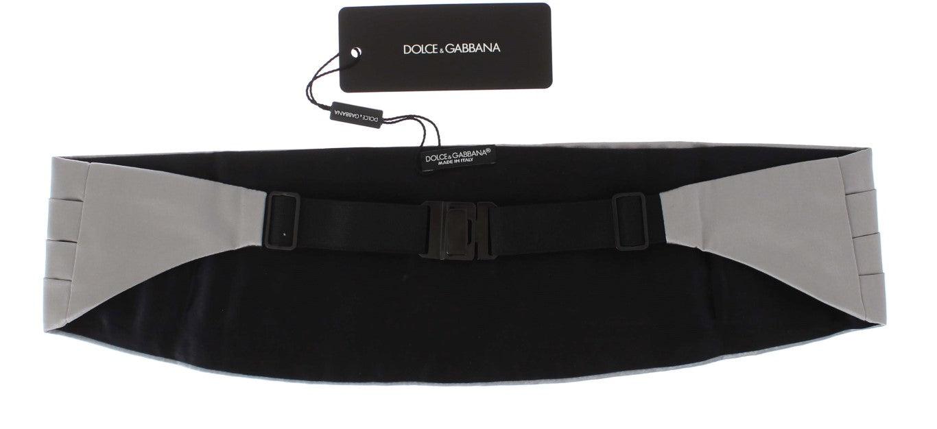 Dolce & Gabbana Silver Wide Belt Silk Cummerbund - Ellie Belle