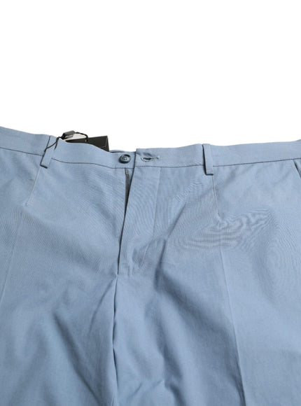Dolce & Gabbana Sky Blue Cotton Folded Hem Men Bermuda Shorts
