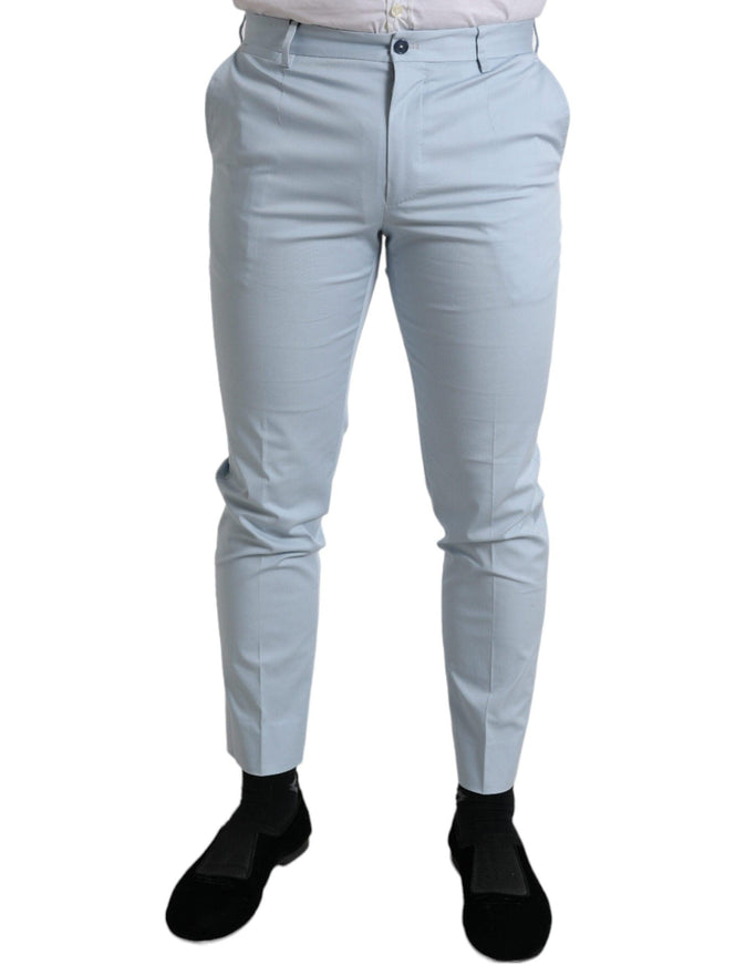 Dolce & Gabbana Sky Blue Cotton Stretch Skinny Pants - Ellie Belle