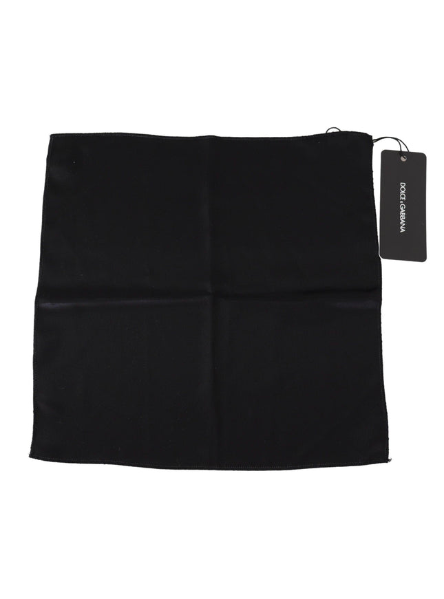 Dolce & Gabbana Solid Black Square Mens Handkerchief - Ellie Belle