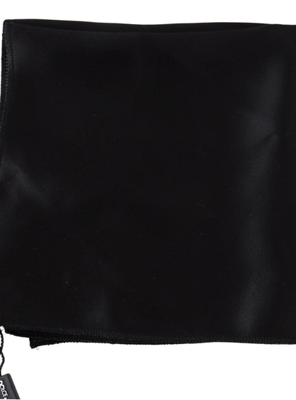 Dolce & Gabbana Solid Black Square Mens Handkerchief - Ellie Belle