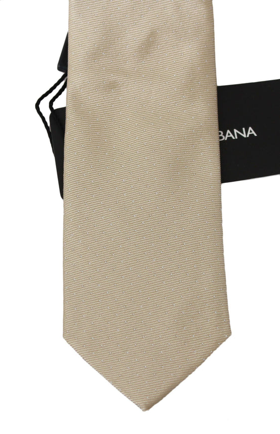 Dolce & Gabbana Solid Light Brown 100% Silk Classic Wide Necktie - Ellie Belle