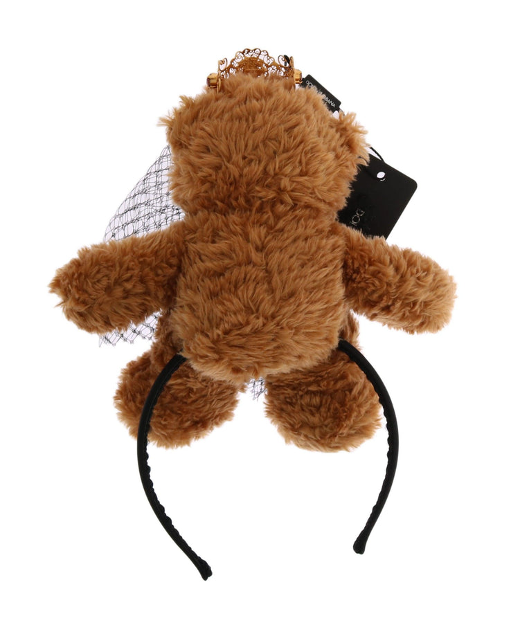 Dolce & Gabbana Teddy Bear Gold Crystal Crown Tiara Diadem Hair Band