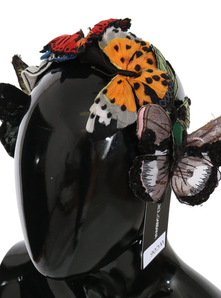 Dolce & Gabbana Tiara Floral Butterfly Sequin Diadem Headband - Ellie Belle