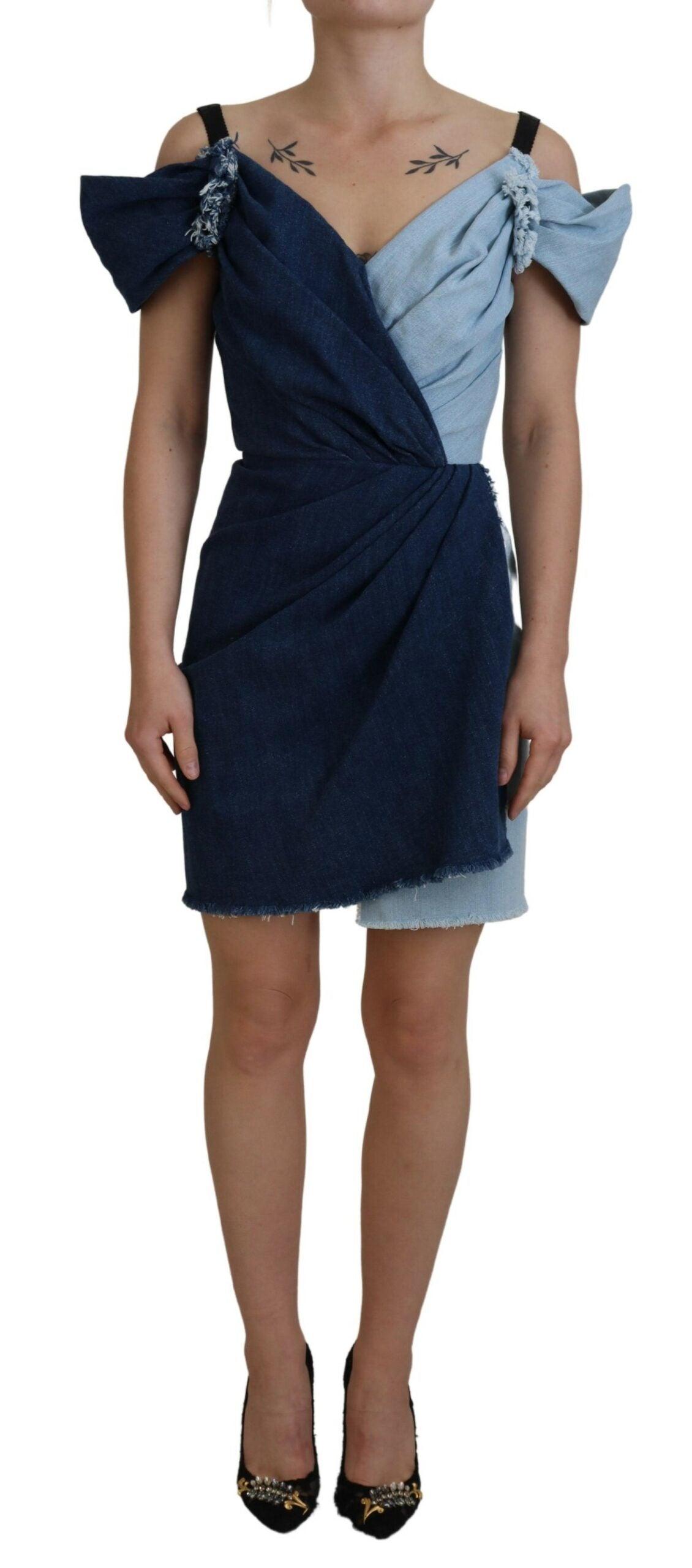 Dolce & Gabbana Dresses - Short patchwork denim dress BLUE female 36 Dolce & Gabbana Dresses - Short patchwork denim dress BLUE female 36