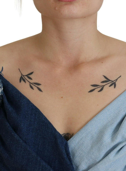 Dolce & Gabbana Two Tone Blue Patchwork Denim Mini Dress