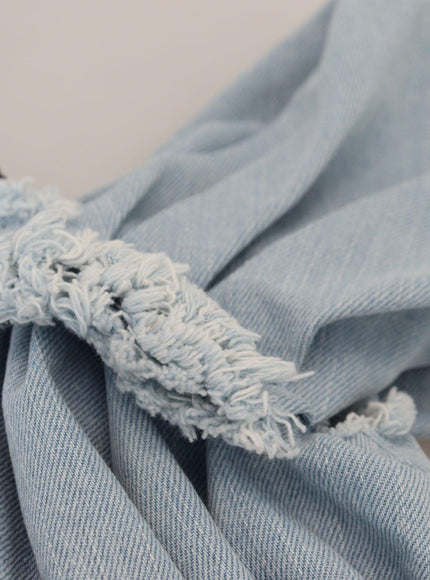 Dolce & Gabbana Two Tone Blue Patchwork Denim Mini Dress