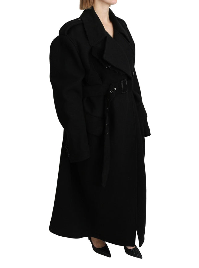 Dolce & Gabbana Virgin Wool Black Blazer Trenchcoat Jacket - Ellie Belle