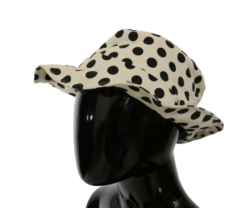 Dolce & Gabbana White 100% Cotton Polka Dot Design Trilby Hat - Ellie Belle