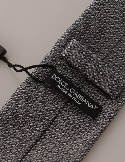 Dolce & Gabbana White Black Fantasy Pattern Accessory Necktie - Ellie Belle