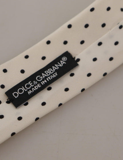 Dolce & Gabbana White Black Polka dots Adjustable Tie - Ellie Belle