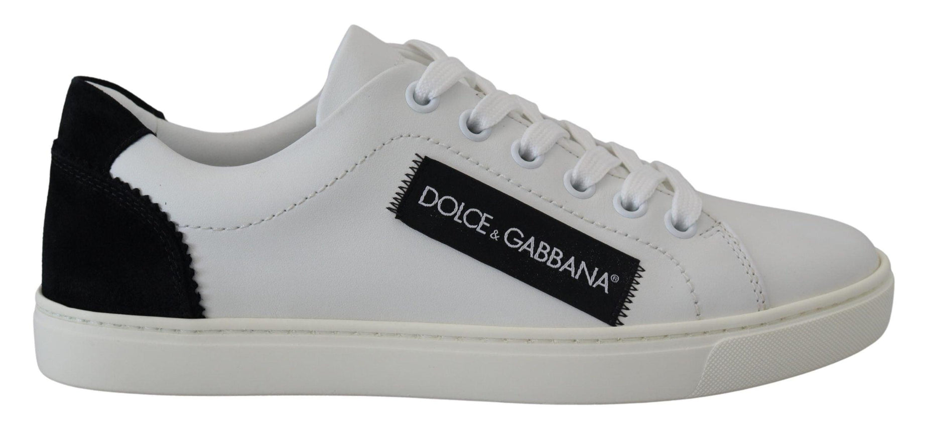 Dolce & Gabbana White Black Women Classic Sneakers Shoes - Ellie Belle