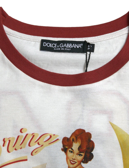 Dolce & Gabbana White Bring Me To The Moon T-shirt Top - Ellie Belle