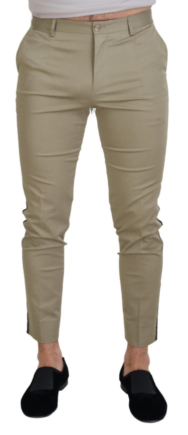 Dolce & Gabbana White Brown Slim Fit Chino Pants - Ellie Belle