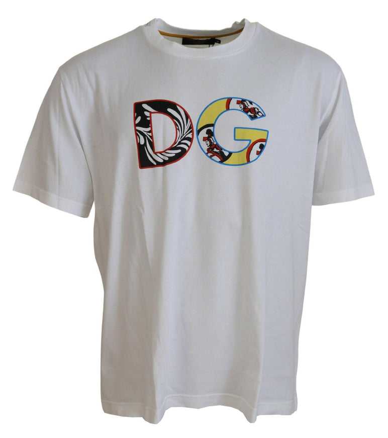 Dolce & Gabbana White Carretto Cotton Short Sleeve T-shirt - Ellie Belle