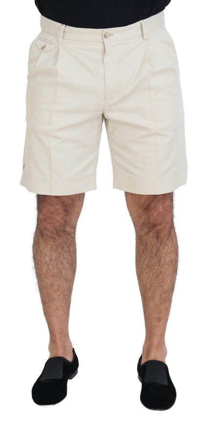 Dolce & Gabbana White Chinos Cotton Stretch Casual Shorts - Ellie Belle