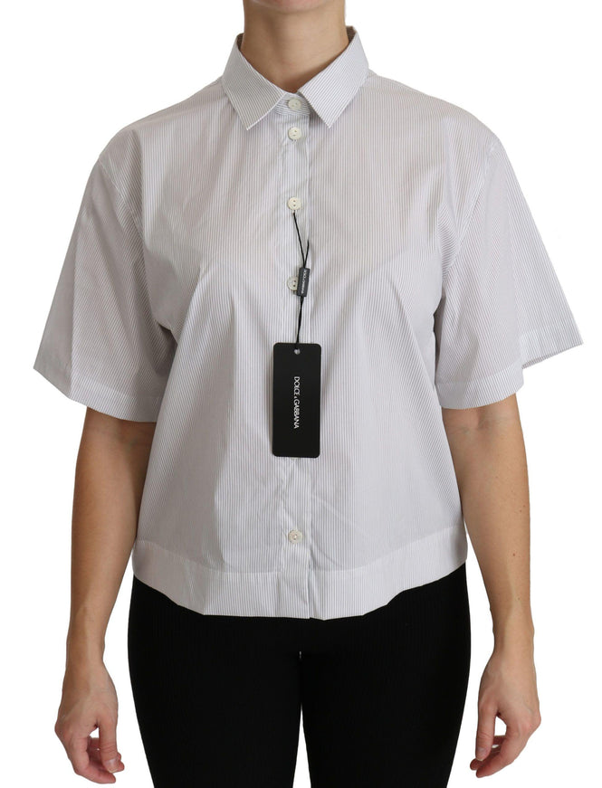 Dolce & Gabbana White Collared Short Sleeve Polo Shirt Top