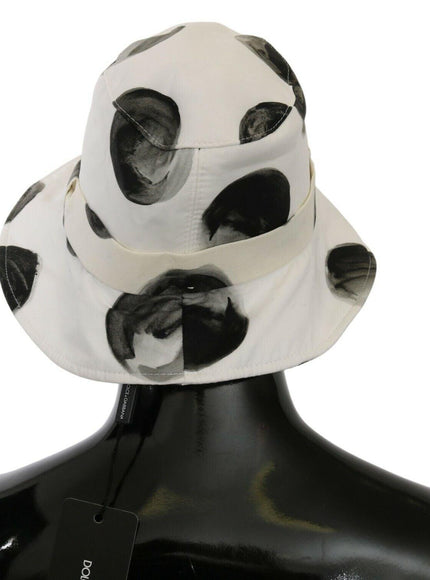Dolce & Gabbana White Cotton Big Polka Dot Pattern Bucket Hat - Ellie Belle