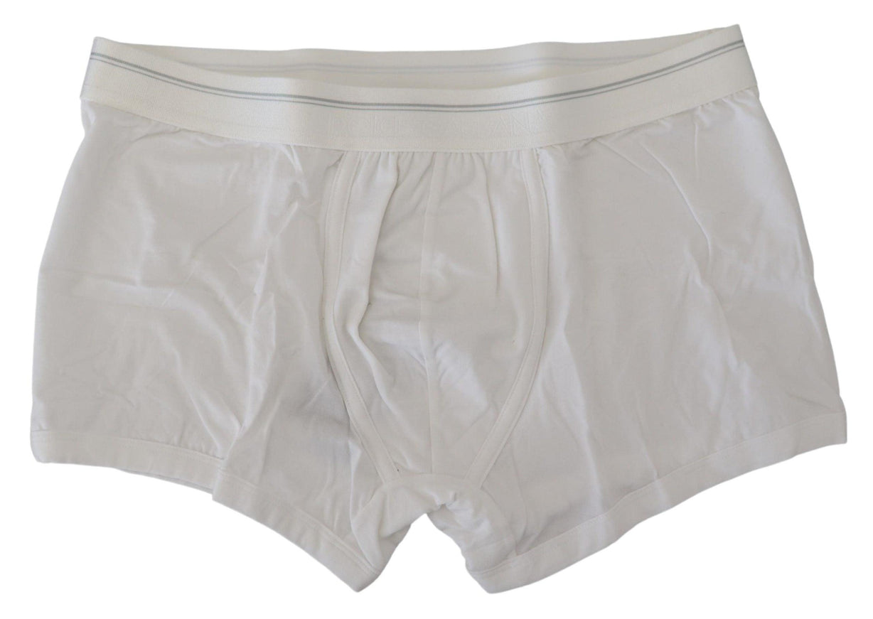 Dolce & Gabbana White Cotton Blend Regular Boxer Underwear - Ellie Belle