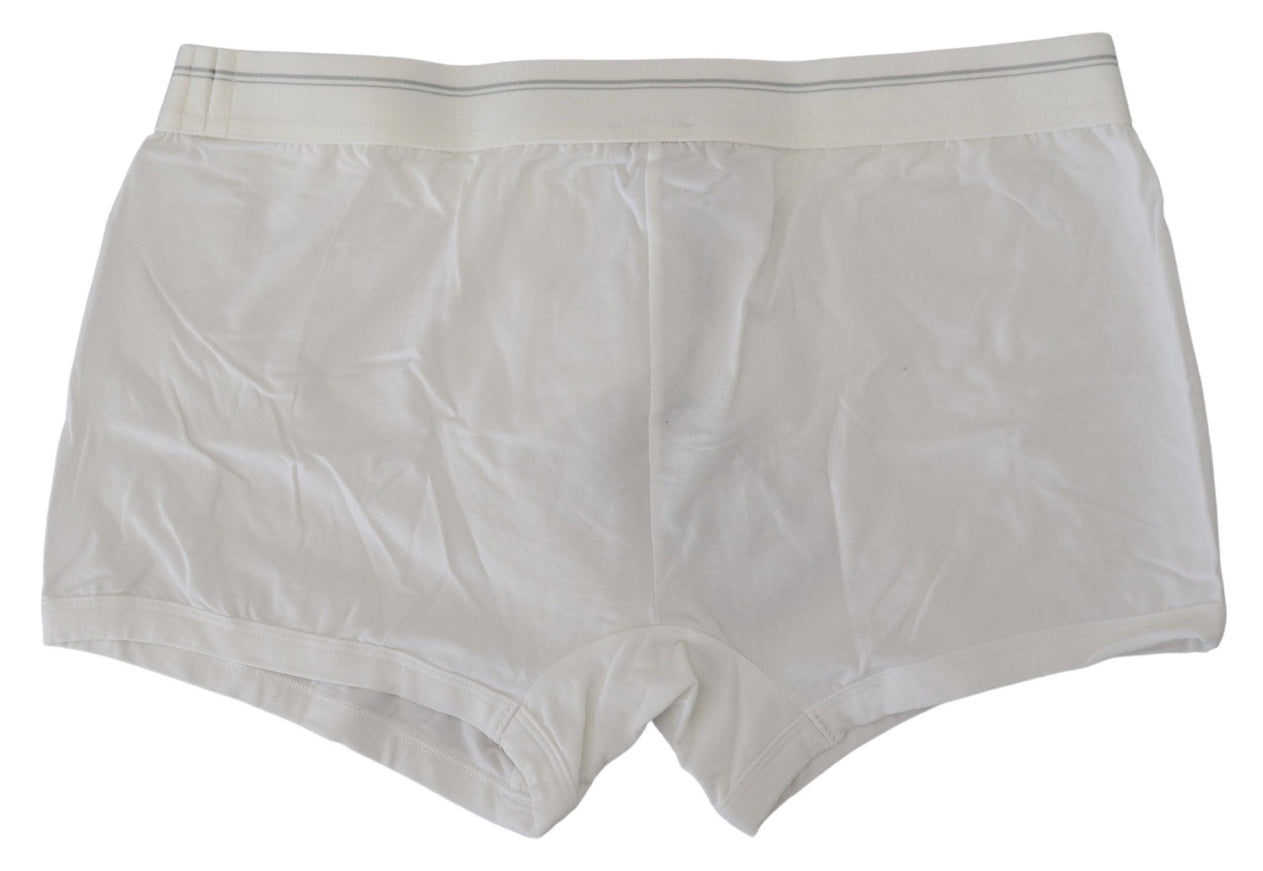 Dolce & Gabbana White Cotton Blend Regular Boxer Underwear - Ellie Belle