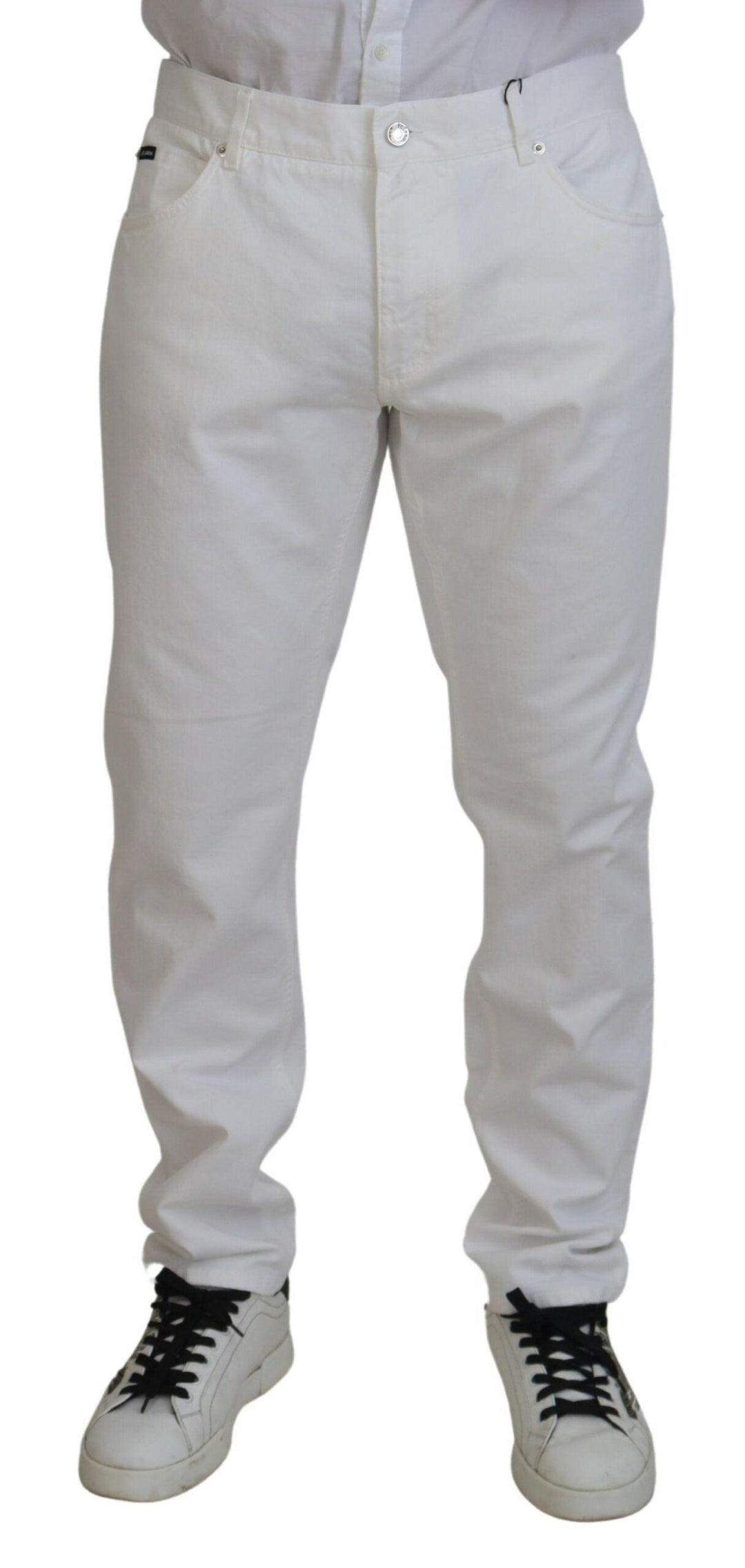 Dolce & Gabbana White Cotton Comfort Fit Denim Jeans - Ellie Belle