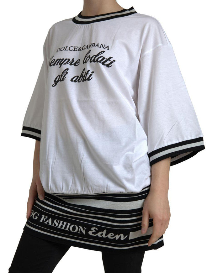 Dolce & Gabbana White Cotton DG Fashion Crew Neck Tee T-shirt - Ellie Belle