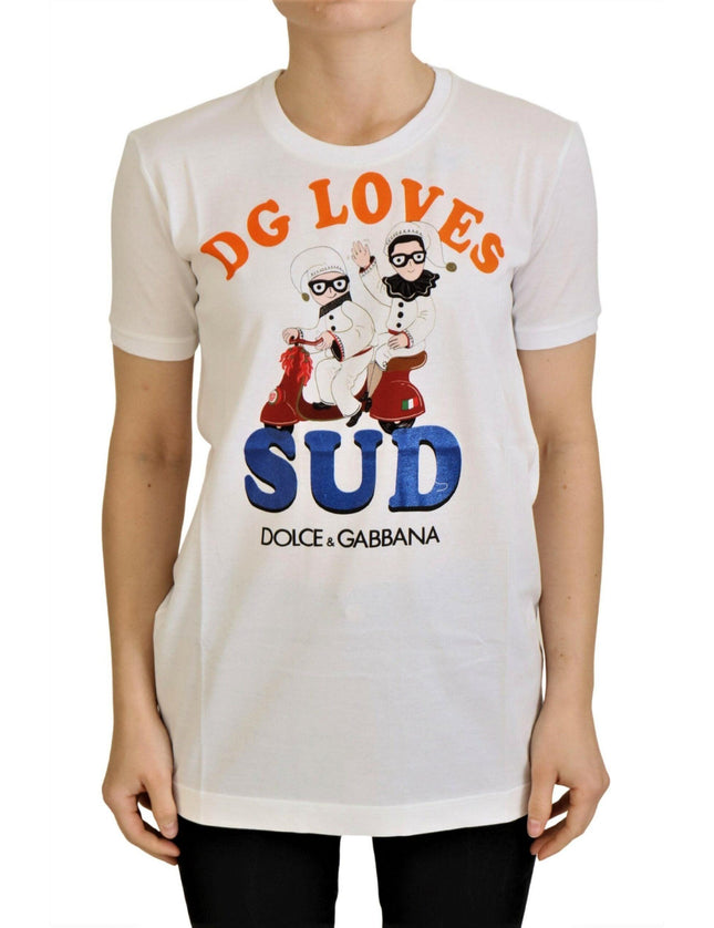 Dolce & Gabbana White Cotton DG Loves SUD T-shirt - Ellie Belle