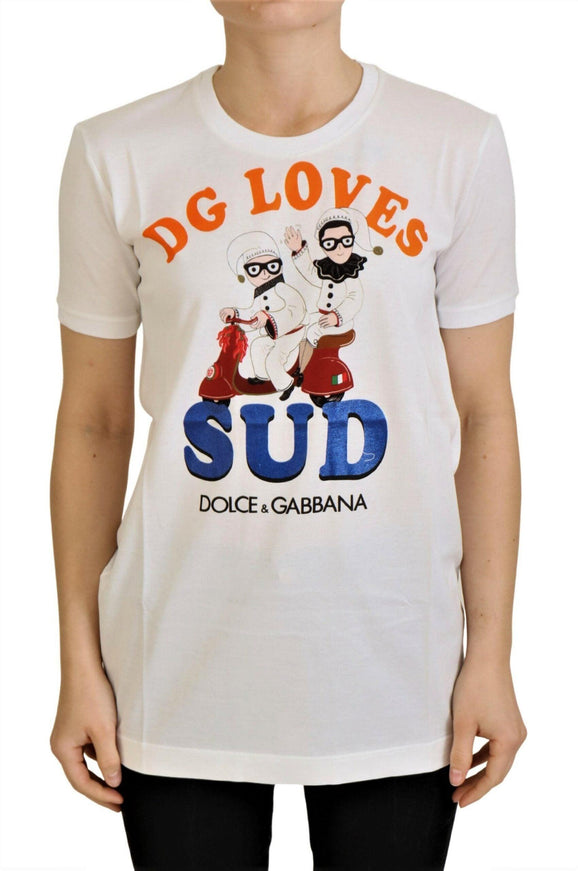 Dolce & Gabbana White Cotton DG Loves SUD T-shirt - Ellie Belle