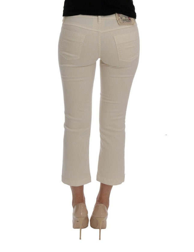 Dolce & Gabbana White Cotton GLAMOUR Capri Jeans Pants - Ellie Belle