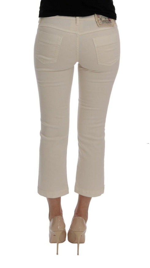 Dolce & Gabbana White Cotton GLAMOUR Capri Jeans Pants - Ellie Belle