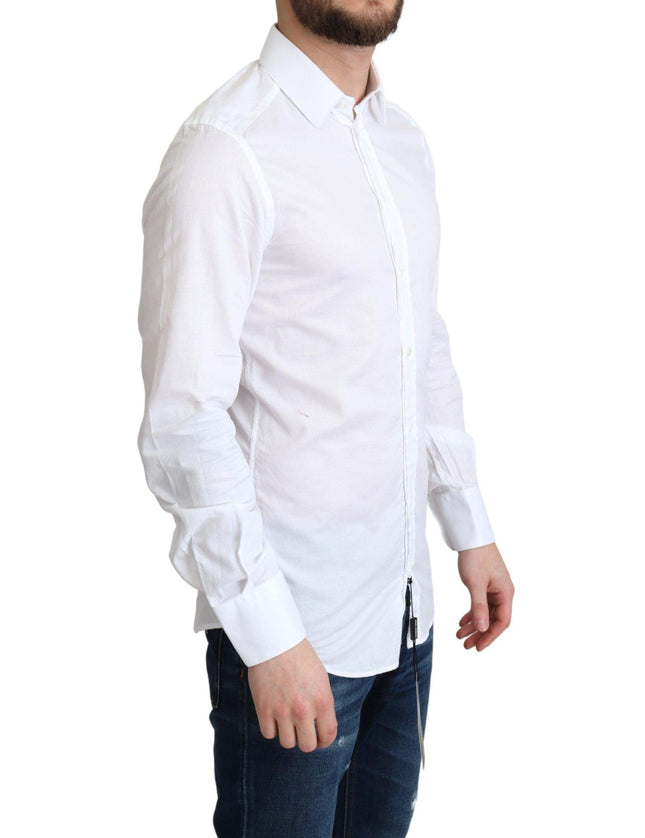 Dolce & Gabbana White Cotton Long Sleeves Formal Shirt - Ellie Belle