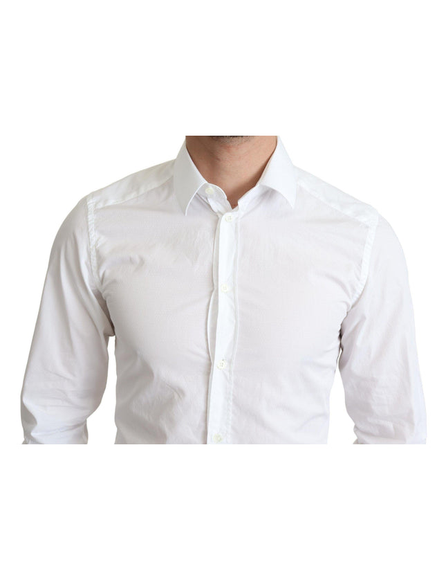 Dolce & Gabbana White Cotton Long Sleeves Men Formal Shirt - Ellie Belle