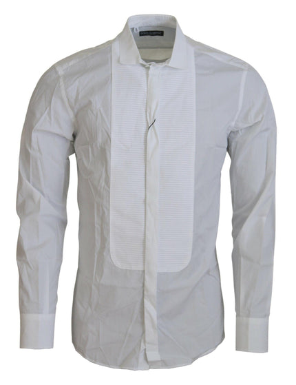Dolce & Gabbana White Cotton Long Sleeves Mens Formal Shirt - Ellie Belle