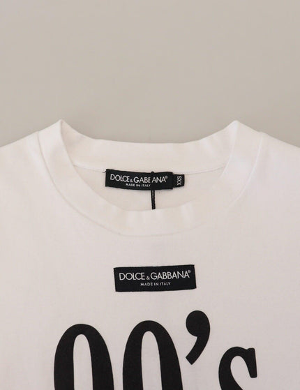 Dolce & Gabbana White Cotton Printed Short Sleeve Top T-shirt - Ellie Belle