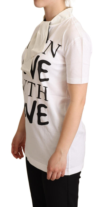 Dolce & Gabbana White Cotton Silk I'm In Love Top T-shirt - Ellie Belle