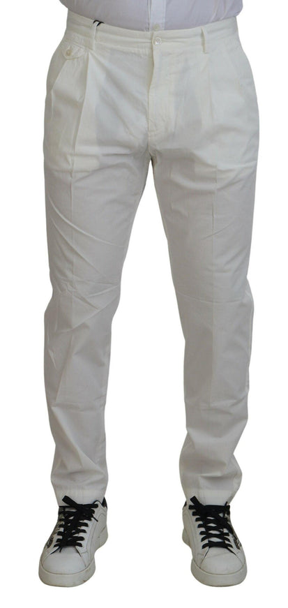 Dolce & Gabbana White Cotton Skinny Chino Pants - Ellie Belle