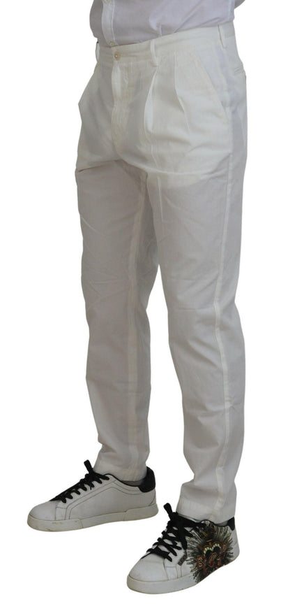 Dolce & Gabbana White Cotton Skinny Chino Pants - Ellie Belle