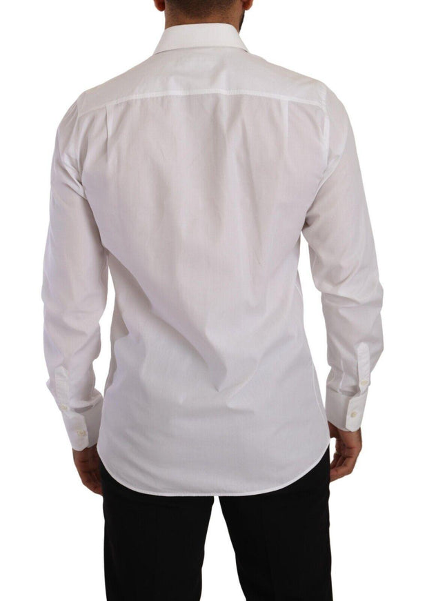 Dolce & Gabbana White Cotton Slim Fit Formal Dress Shirt - Ellie Belle