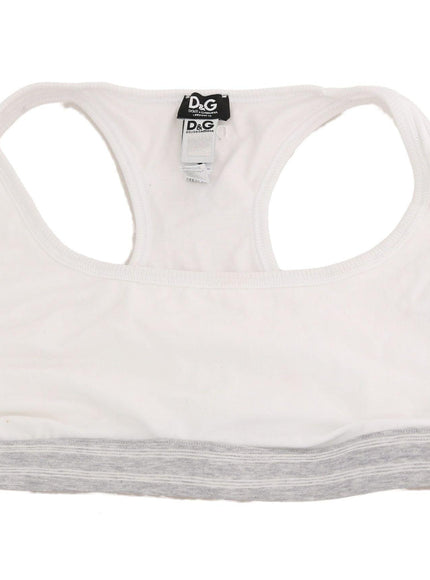 Dolce & Gabbana White Cotton Sport Stretch Bra Underwear - Ellie Belle