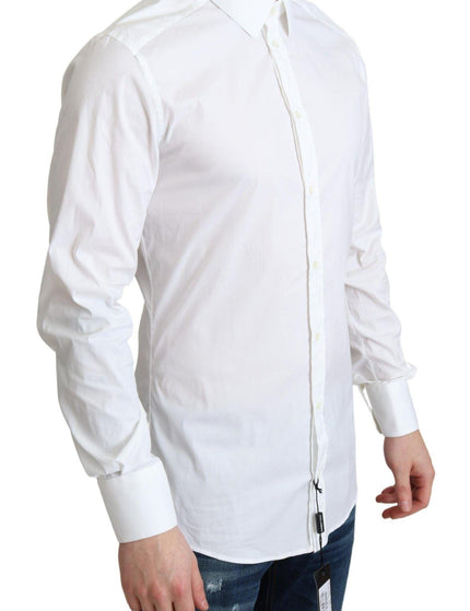 Dolce & Gabbana White Cotton Stretch Dress Shirt - Ellie Belle