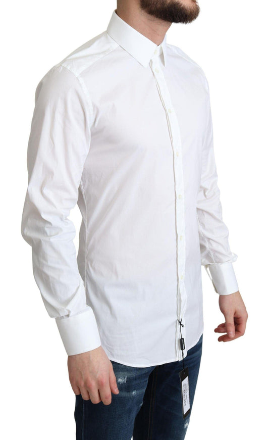 Dolce & Gabbana White Cotton Stretch Dress Shirt - Ellie Belle