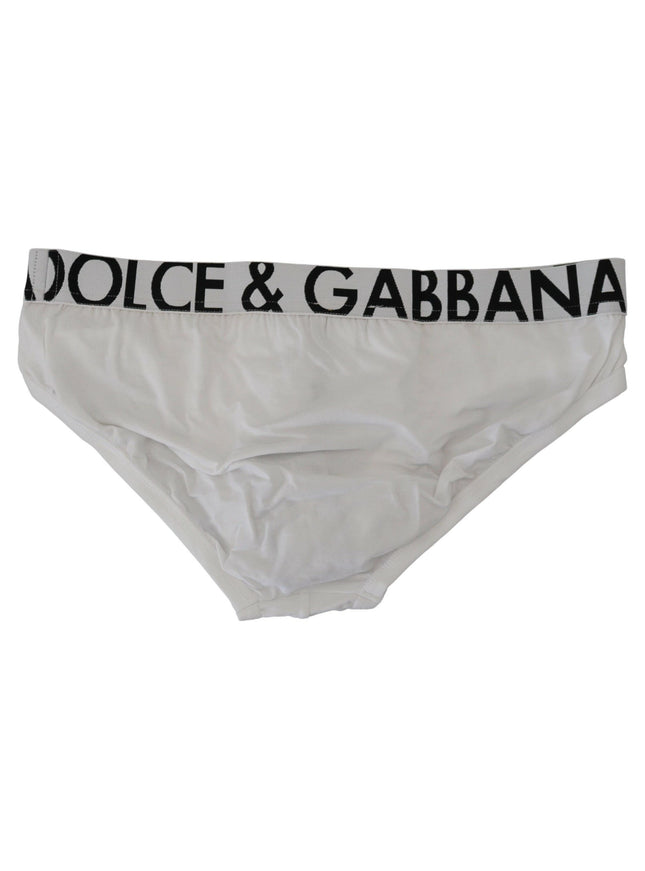Dolce & Gabbana White Cotton Stretch Midi Brief Underwear - Ellie Belle