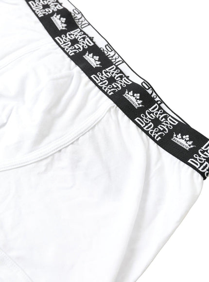 Dolce & Gabbana White Cotton Stretch Regular Boxer Underwear - Ellie Belle
